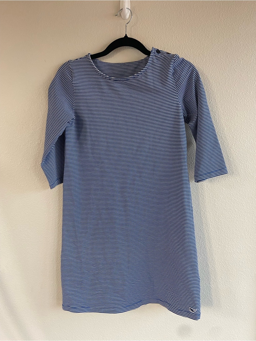 Vineyard Vines Navy and White Striped Shift Dress women’s size 14 coastal